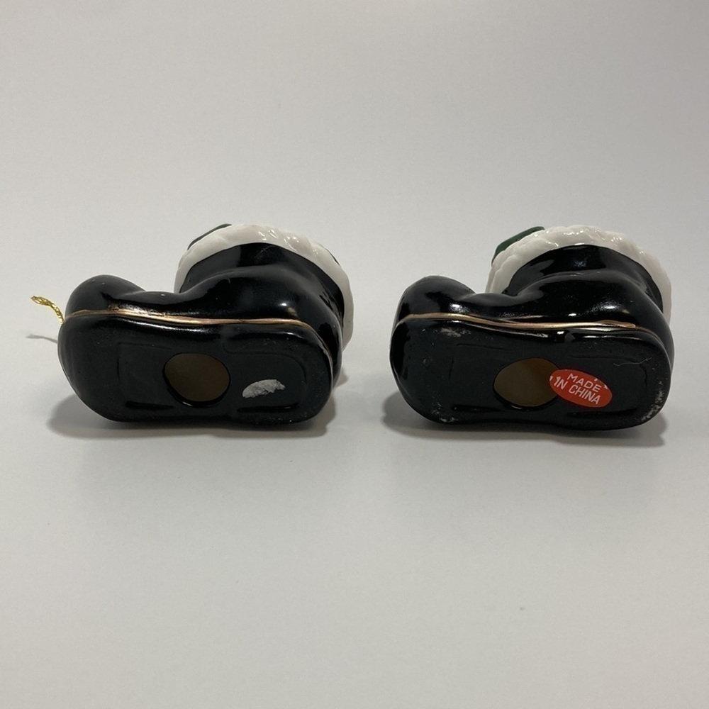 Elf Santa in a Boot Ceramic Ornament Vintage - Picture 6 of 8